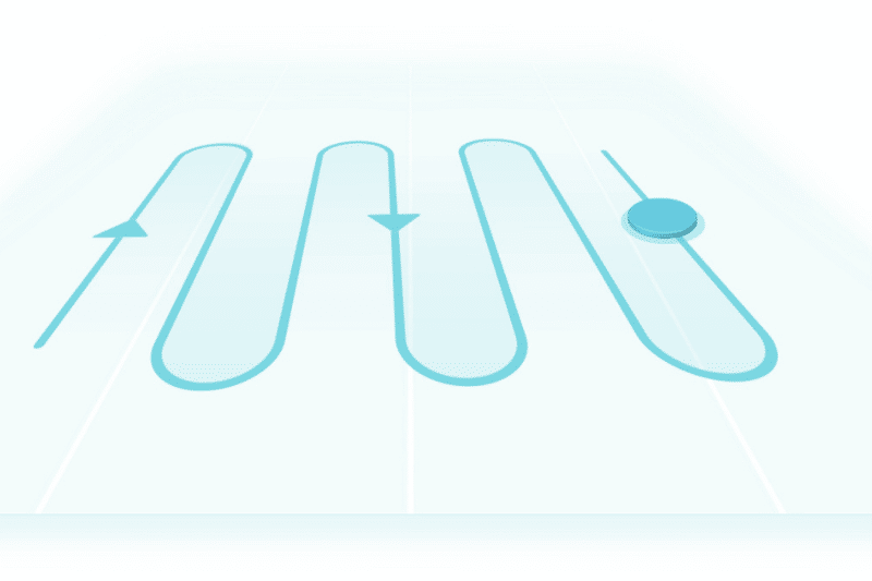 Strukturierte Fahrweise des Yeedi Vac 2 Pro+ wird dargestellt